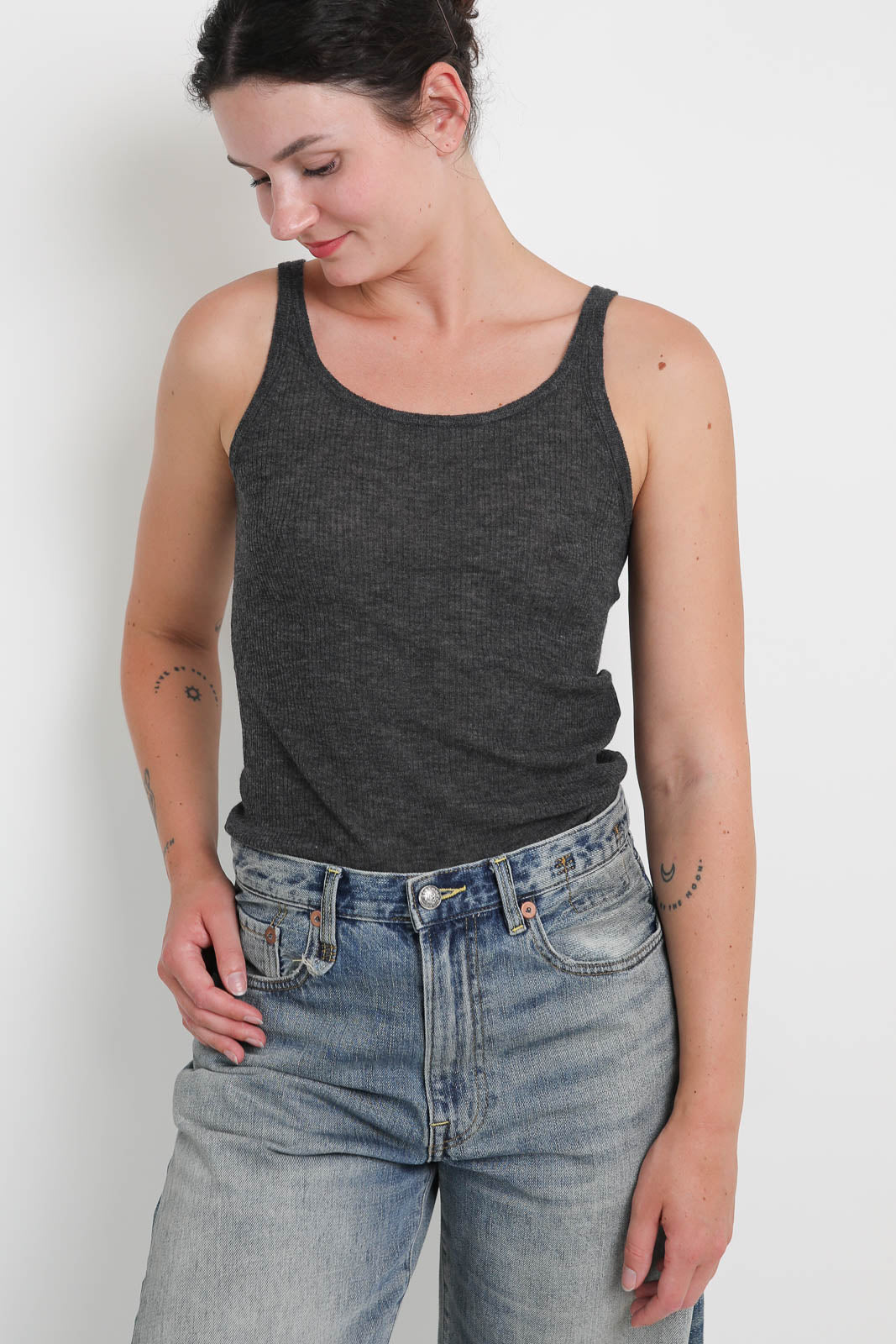 Tank Top aus Wolle in Grau