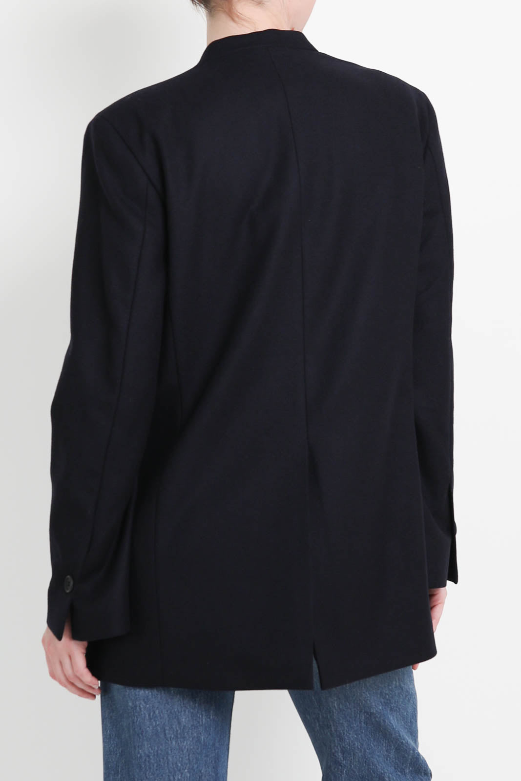 Zenggi, Blazer ohne Kragen in Midnight Blue