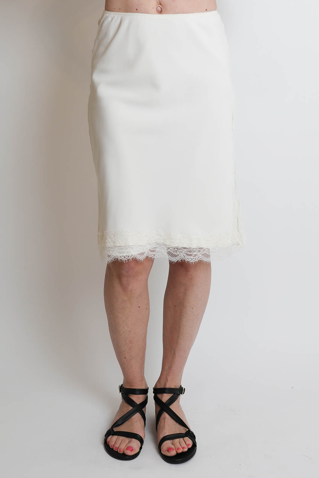 Rohe, Rock mit Spitze in Off White 