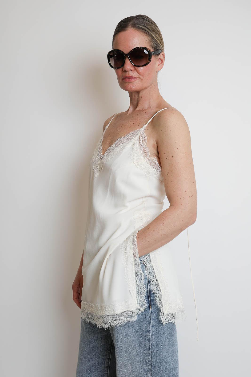 Rohe, Top mit Spitze in Off White