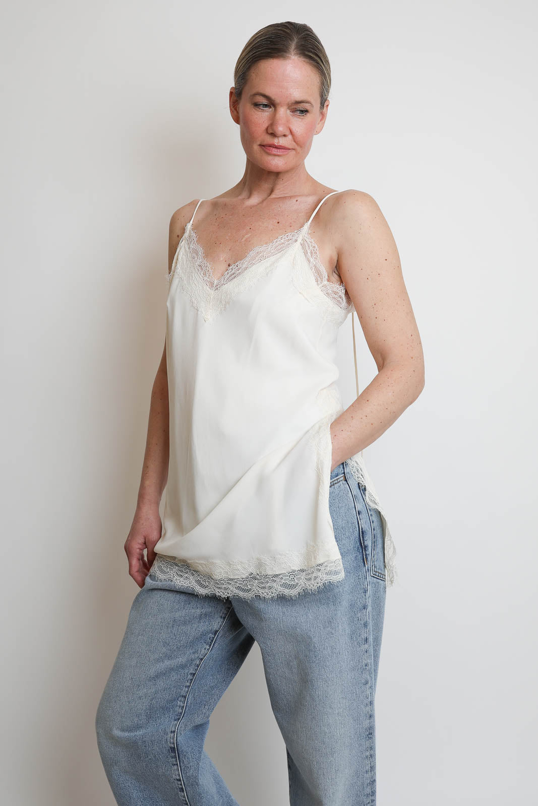 Rohe, Top mit Spitze in Off White