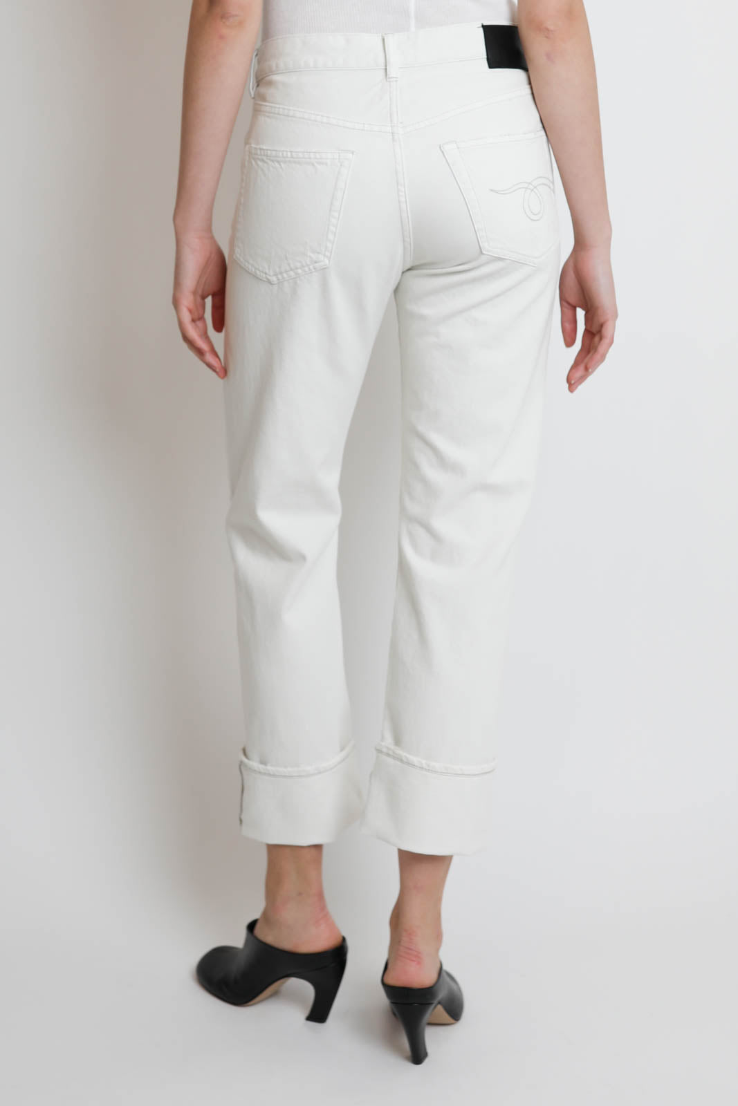 R13, Jeans Cuffed Romeo in Weiss