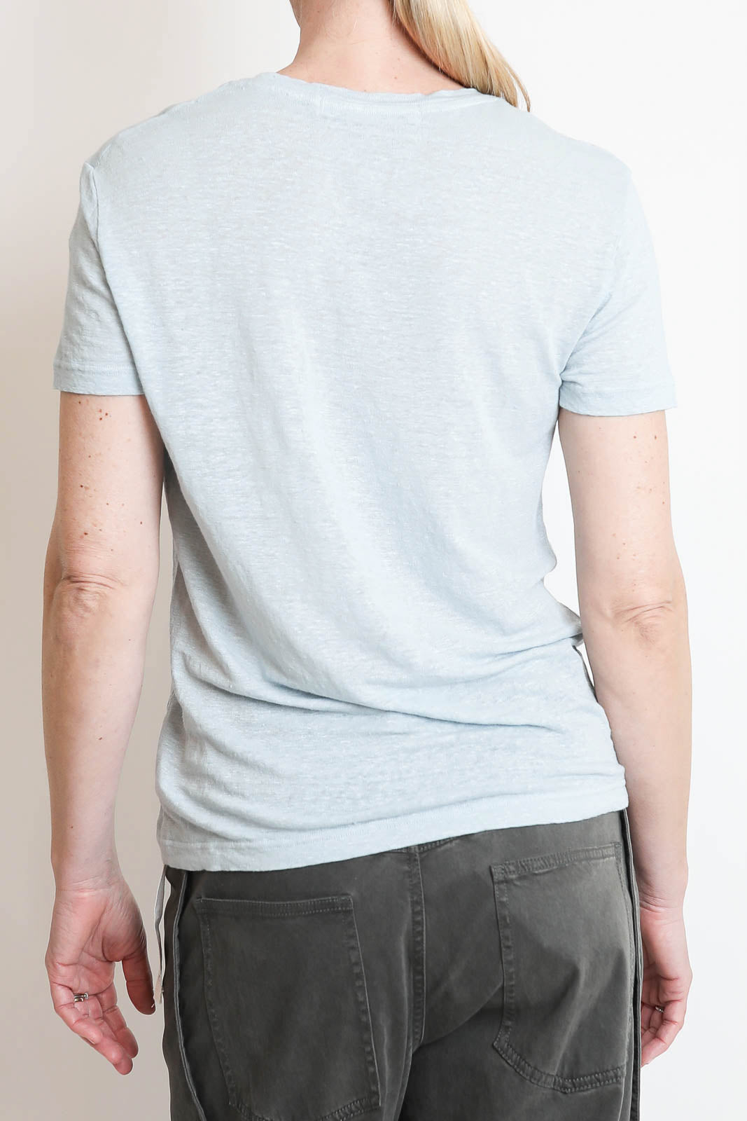 Bowery, T-Shirt aus Leinen-Jersey in Sterling Blue