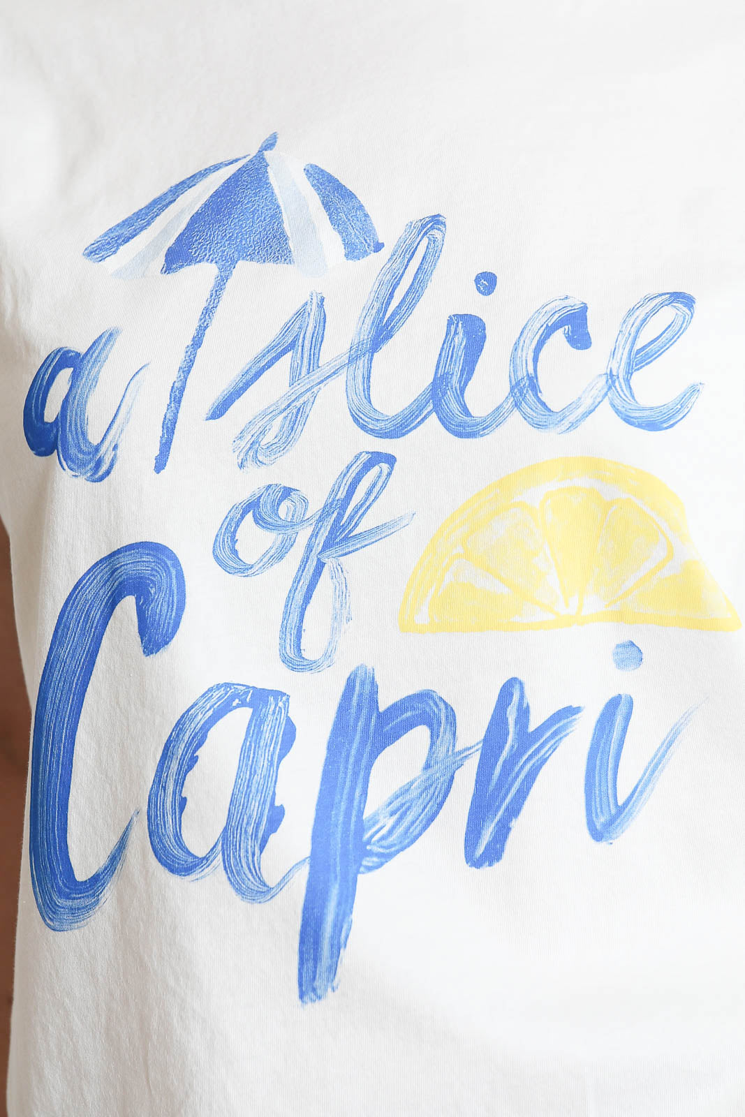 Bowery, T-Shirt Slice of Capri in Weiss