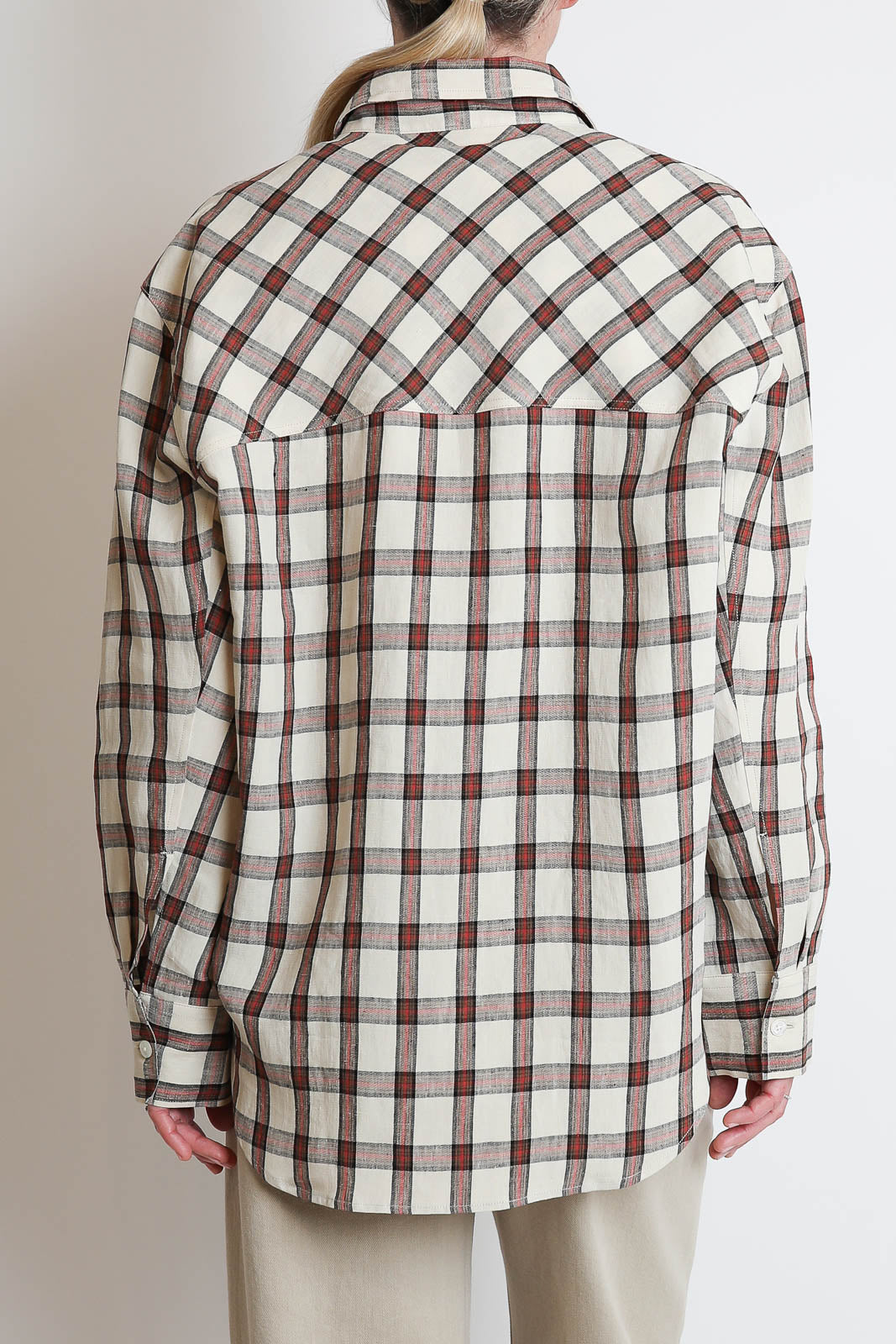 Rohe, Bluse Oversized in Red Table Check