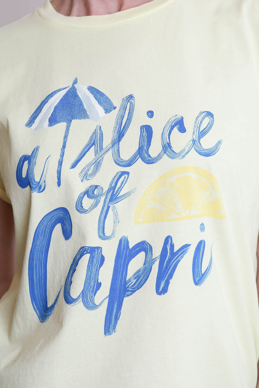 Bowery, T-Shirt Slice of Capri in Vintage Lemonade