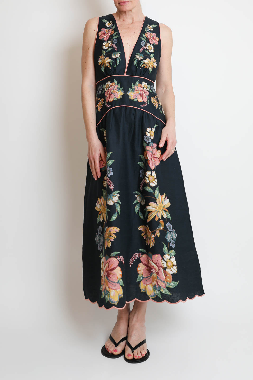 Farm Rio, Kleid Maria Floral in Dark Blue