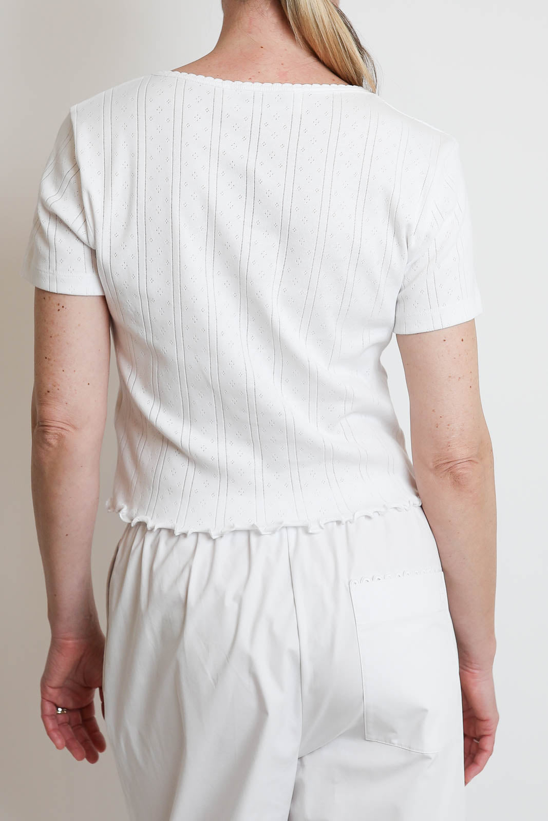 Rohe, T-Shirt Pointelle in Off White