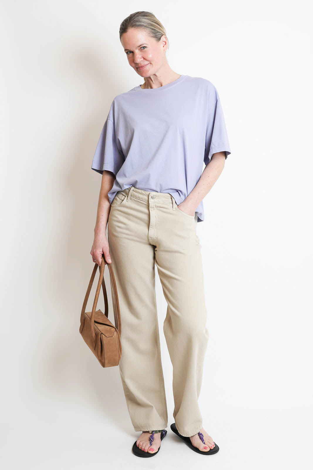 Bowery, T-Shirt aus Baumwolle in Pale Iris