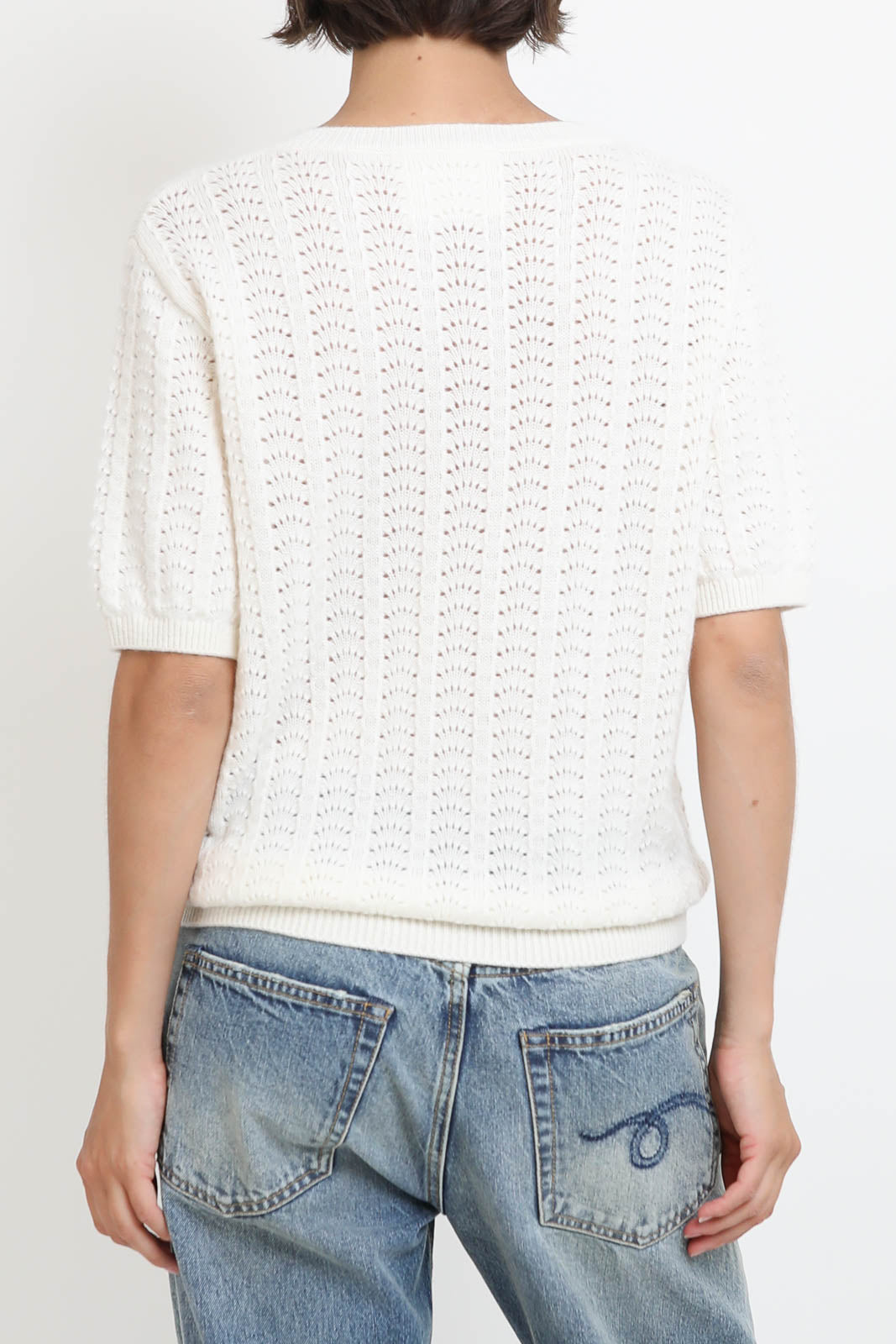 T-Shirt Cecelia Pointelle in Cream