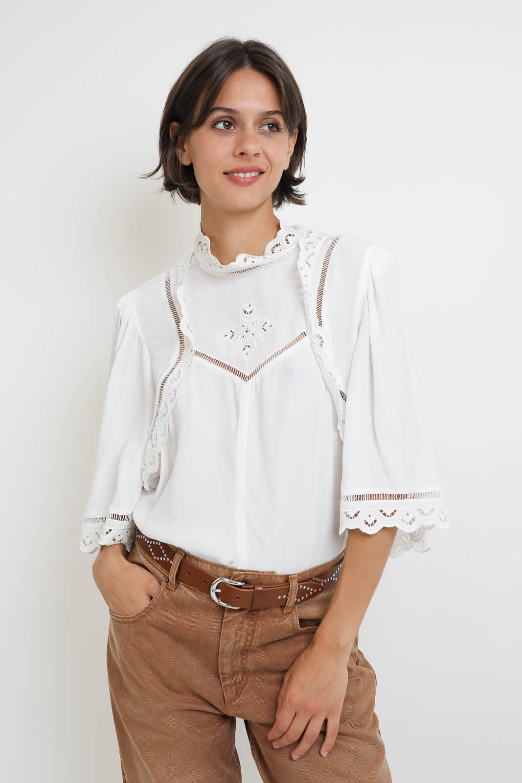 Bluse Frany in Weiss