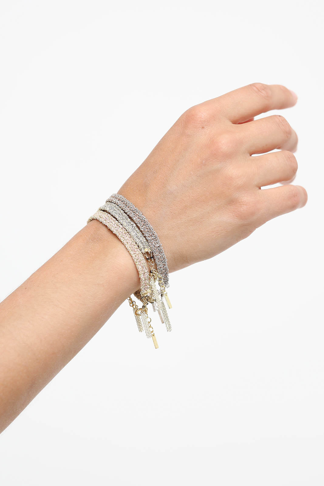 Armband N°183 in Silber/Beige