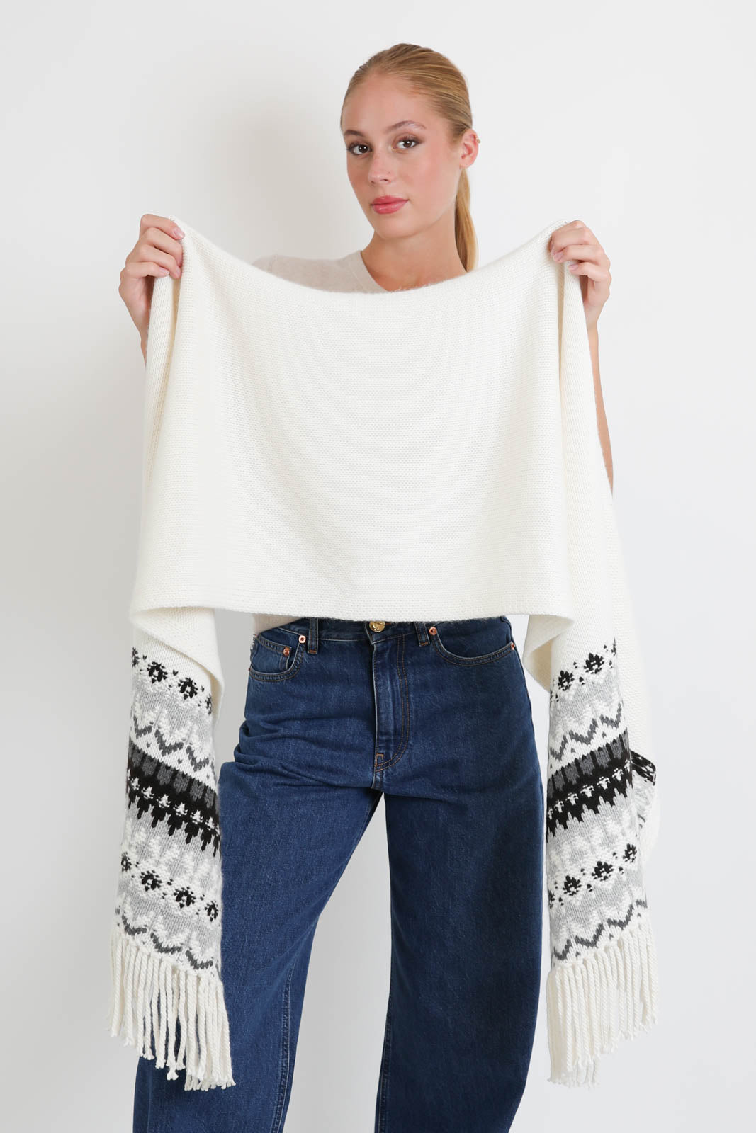 Arch4, Frostine Scarf in Snow White Fair Isle