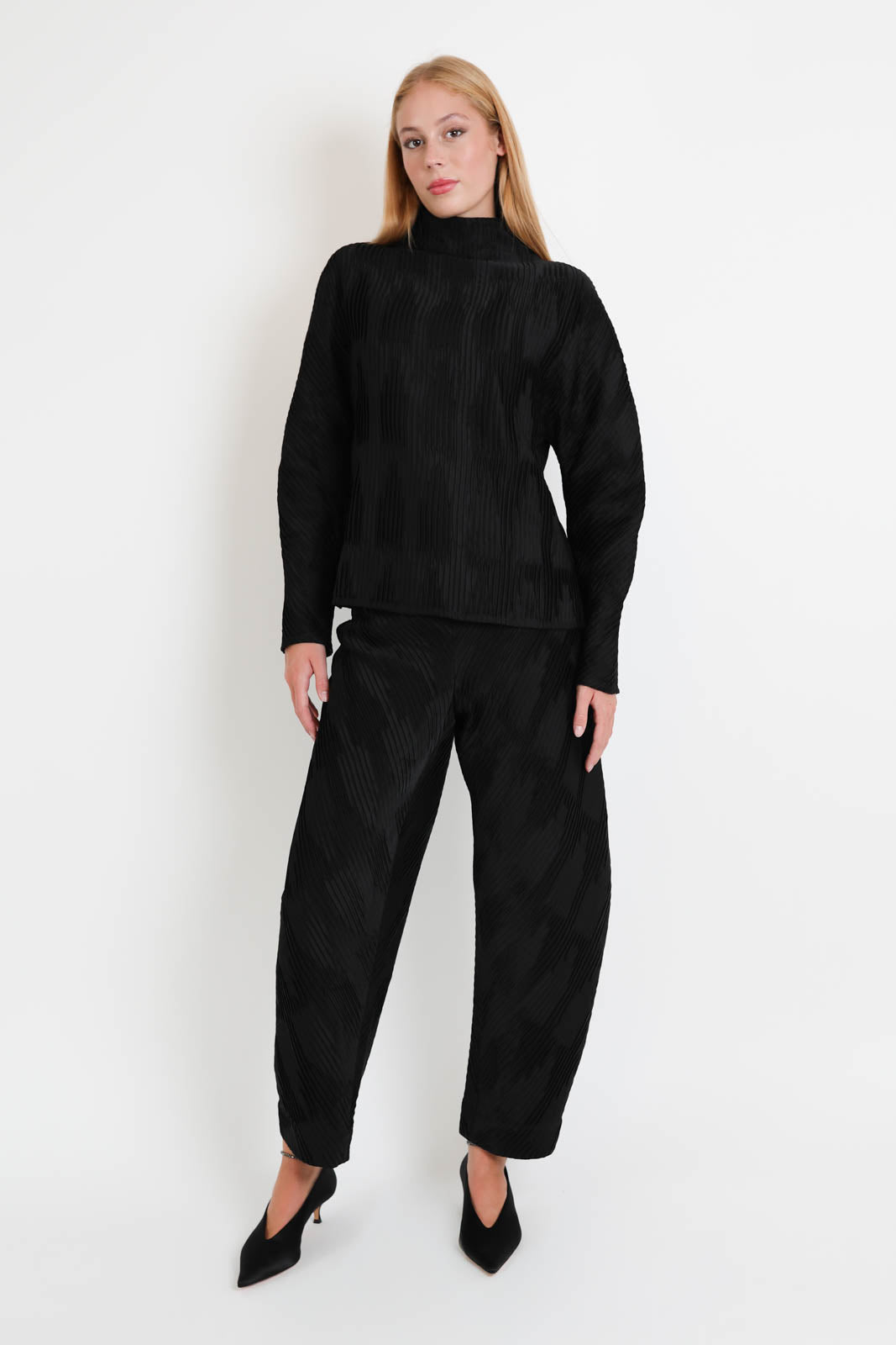 Rohe, Hose Plisse Satin in Schwarz