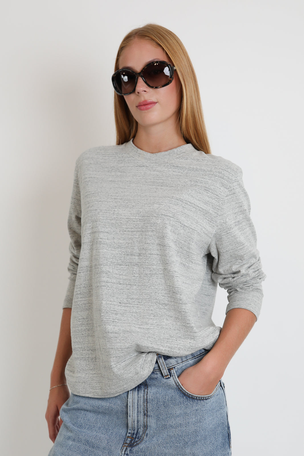 Rohe, Sweatshirt Japanese Mouline in Grau