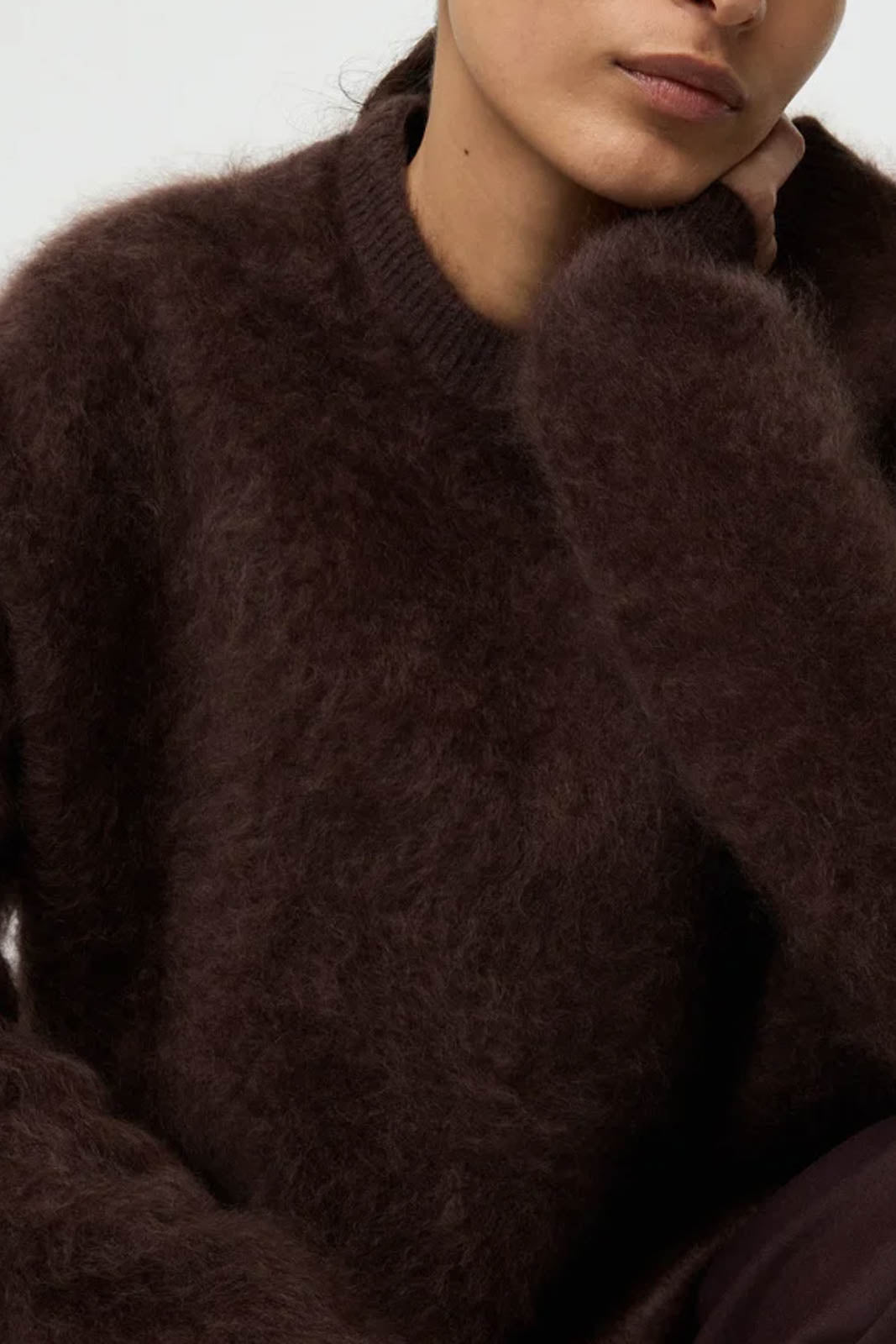 Soft Goat, Pullover Brushed Boyfriend in Mocha