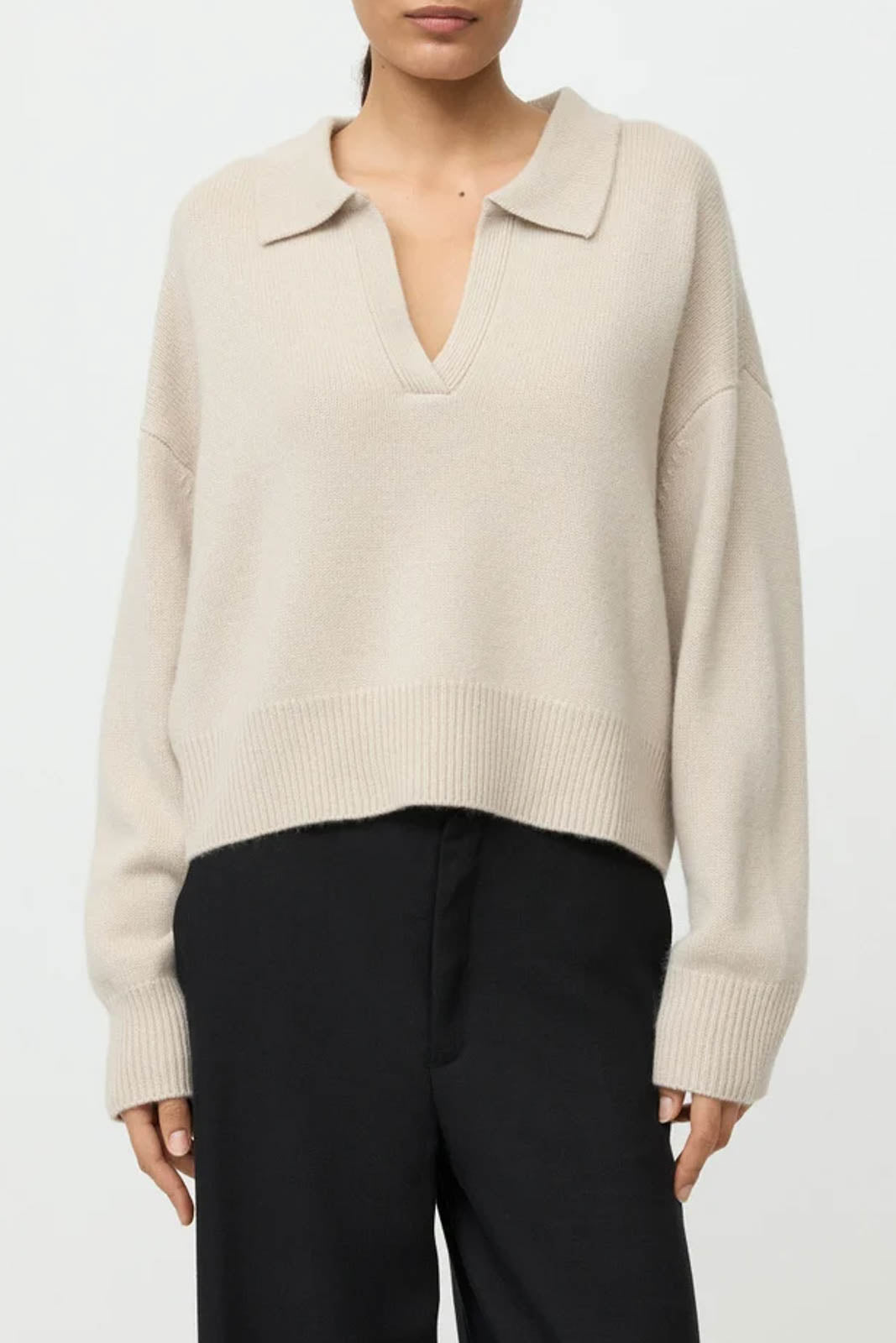 Soft Goat, Pullover Relaxed in Chalk