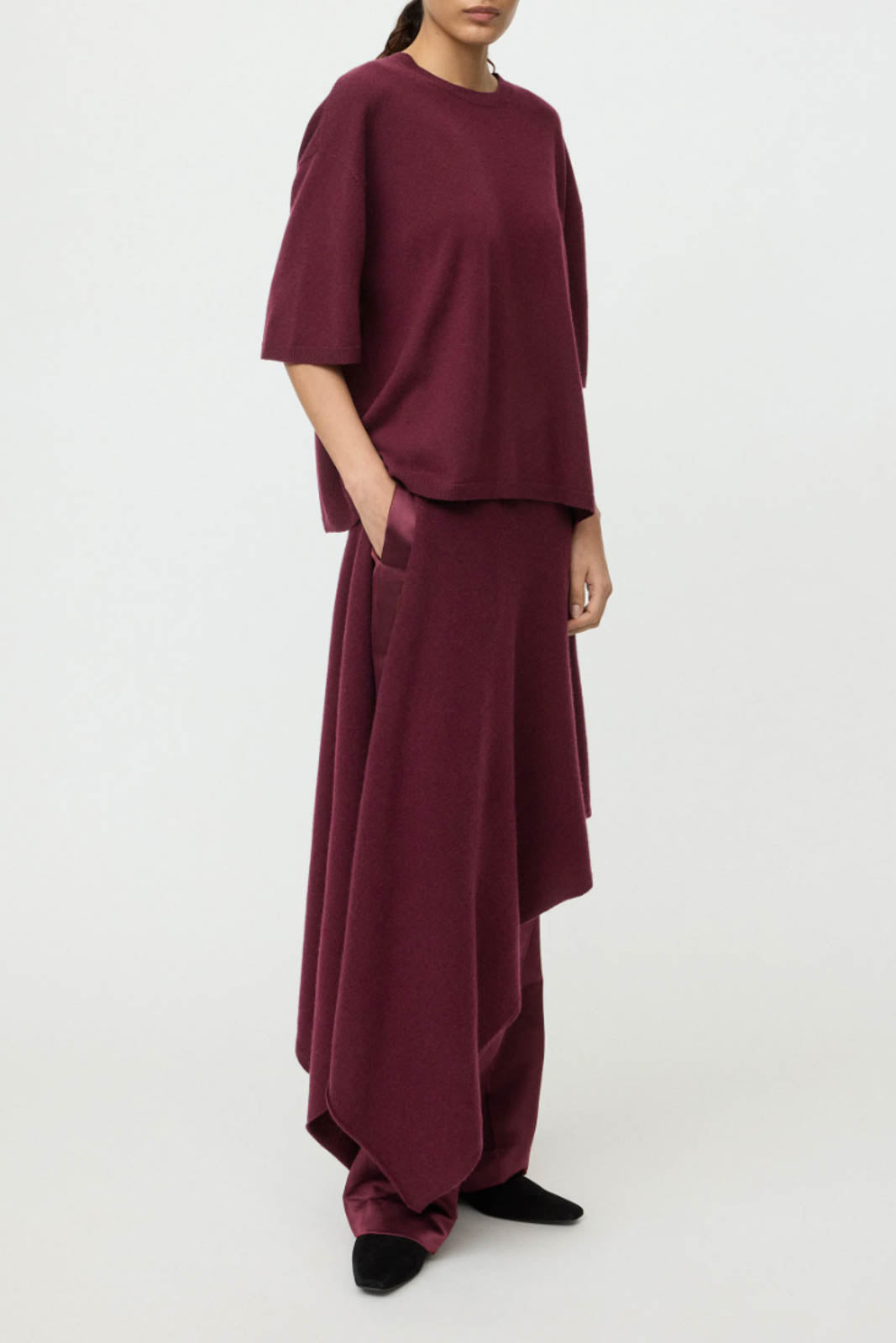 Soft Goat, Pullover Boyfriend in Bordeaux