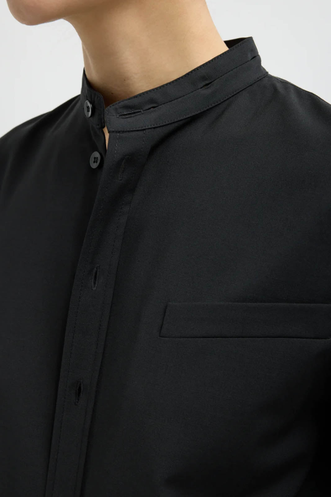 Tibi, Bluse Tropical Wool in Schwarz