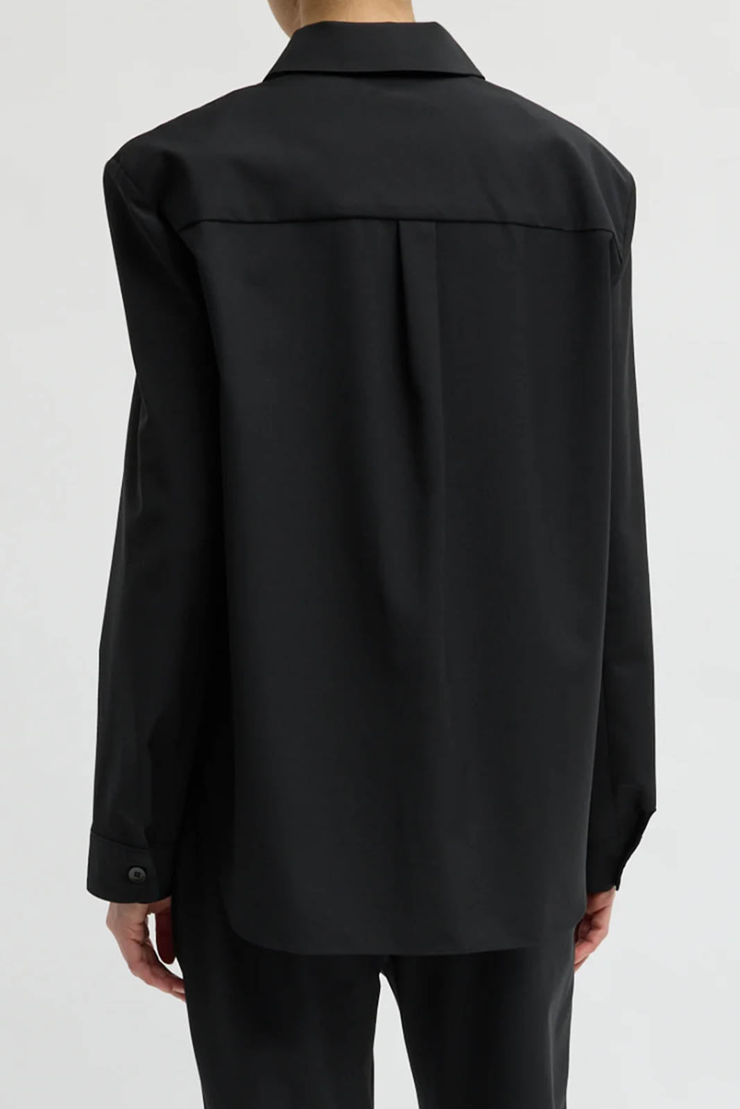 Tibi, Bluse Tropical Wool in Schwarz
