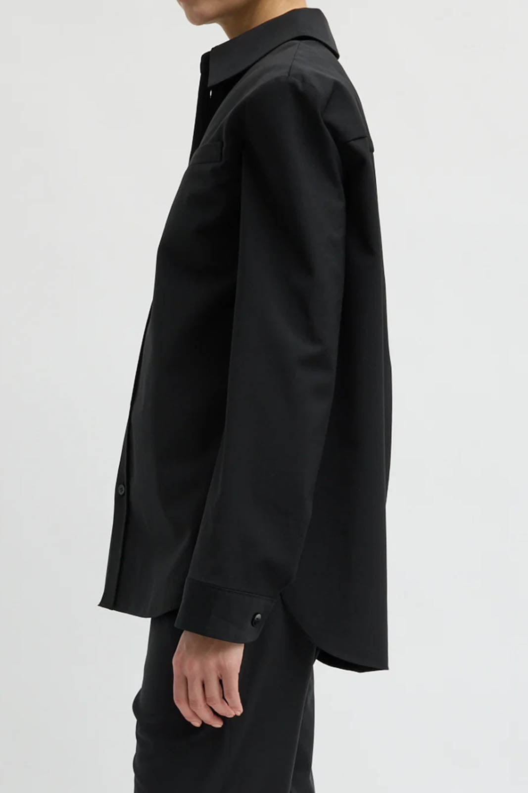 Tibi, Bluse Tropical Wool in Schwarz