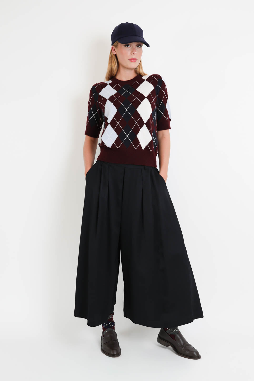 Arch4, Pullover Bronagh in Burgundy Argyle