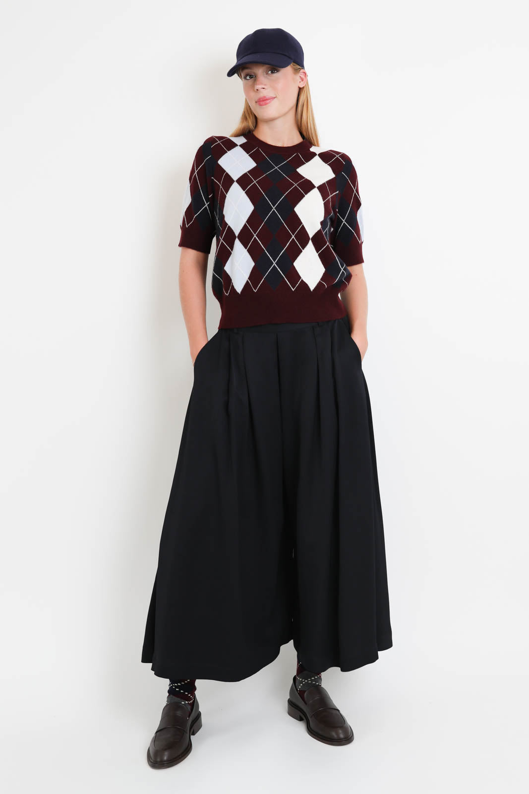 Arch4, Pullover Bronagh in Burgundy Argyle