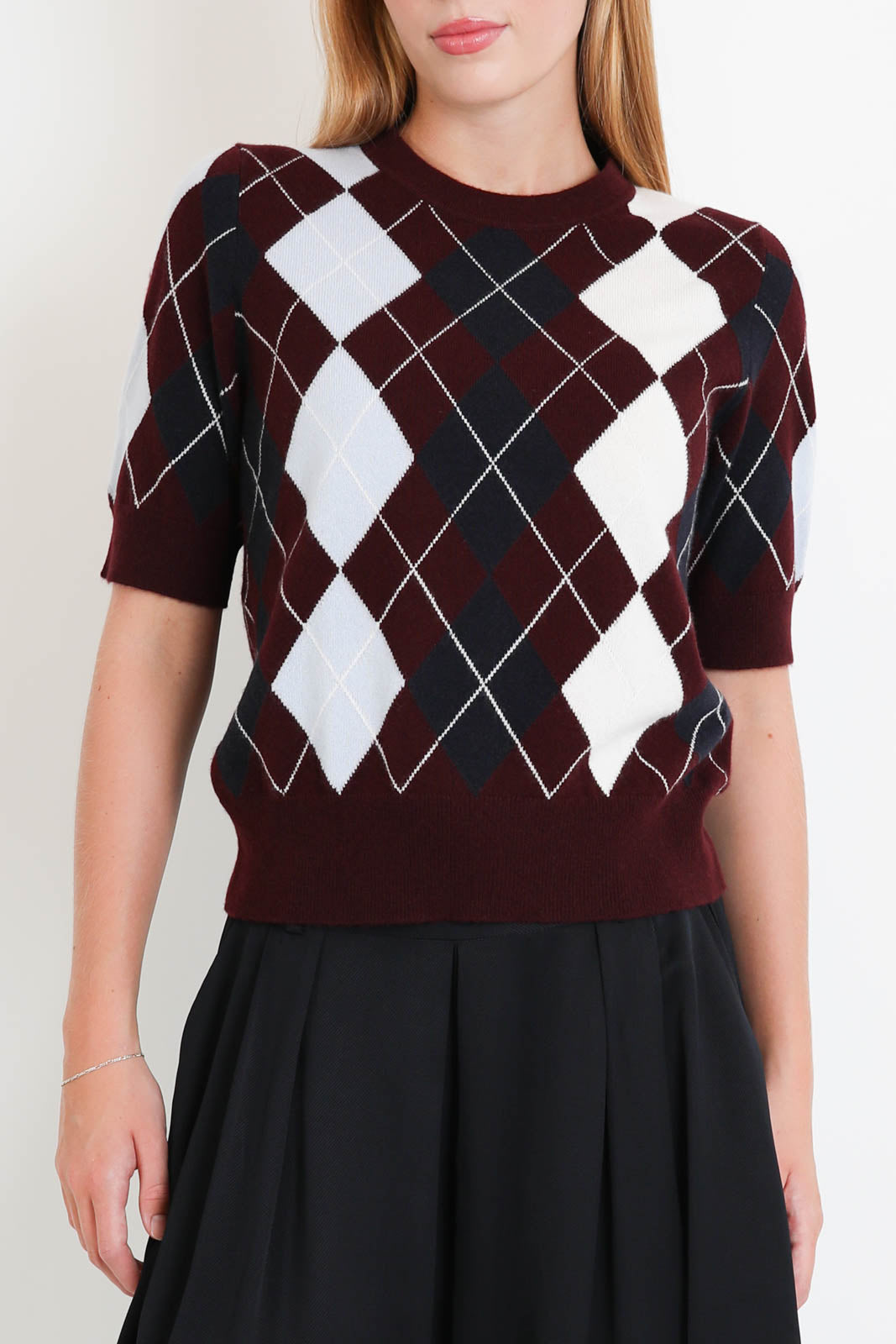 Arch4, Pullover Bronagh in Burgundy Argyle
