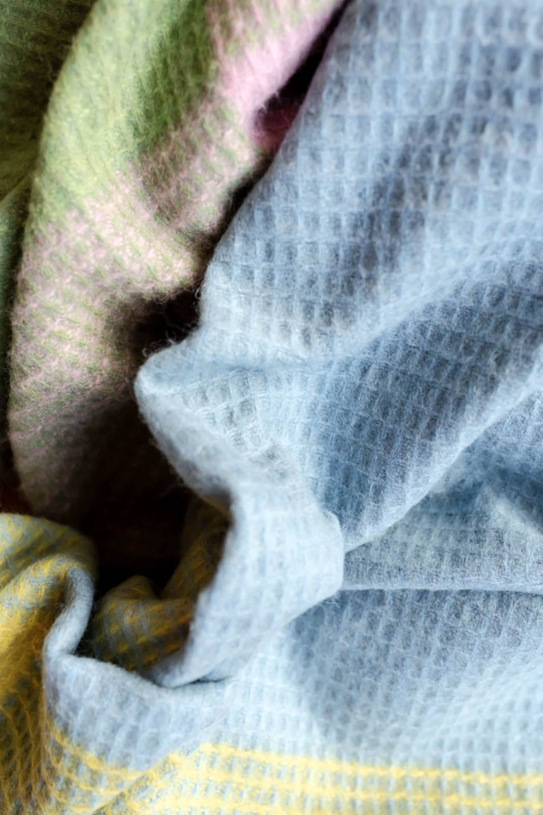 TBCo, Decke Recycled Wool in Green Waffle Block