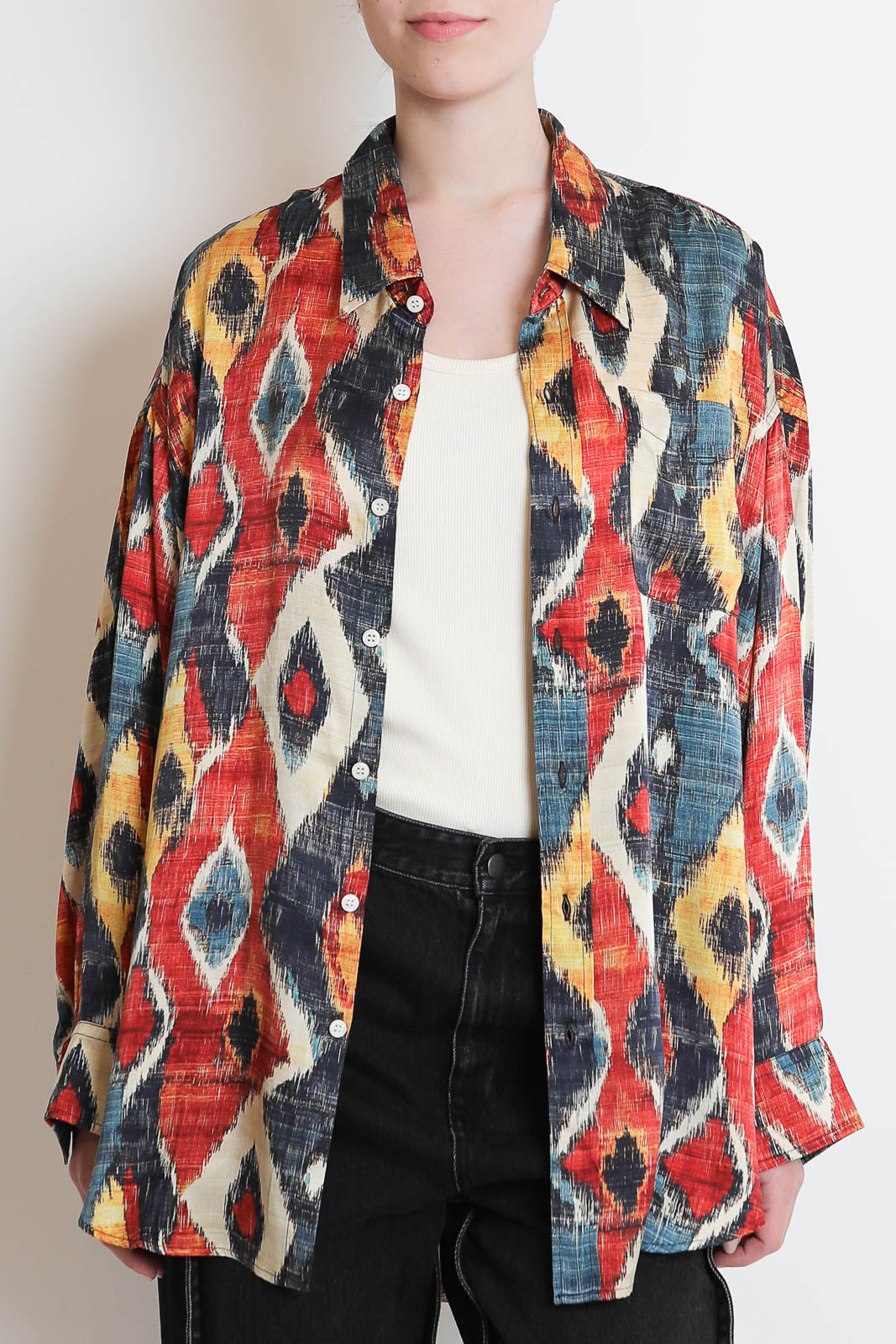 R13, Bluse Drop Neck in Multicolor