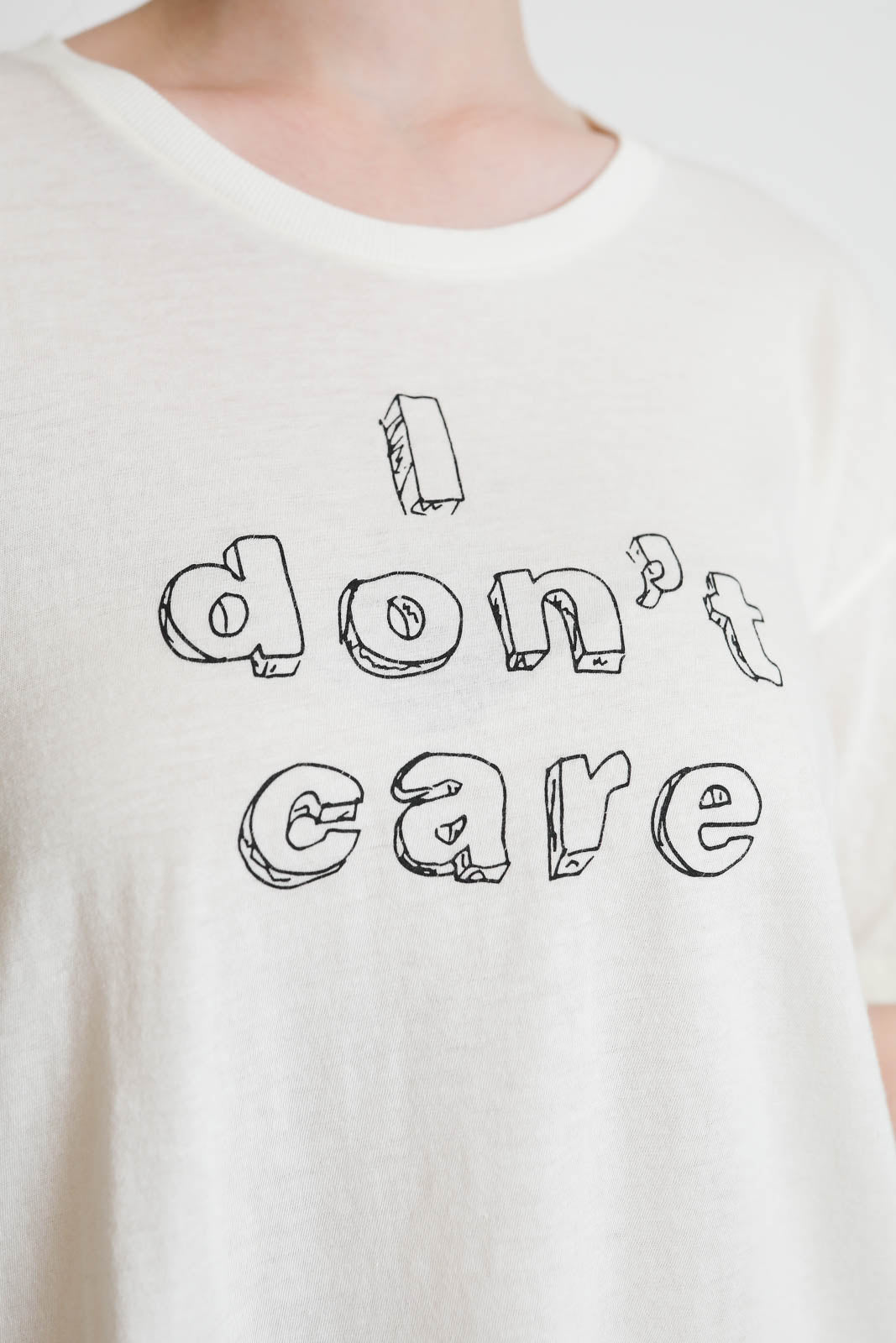 R13, T-Shirt I Don't Care in Ecru