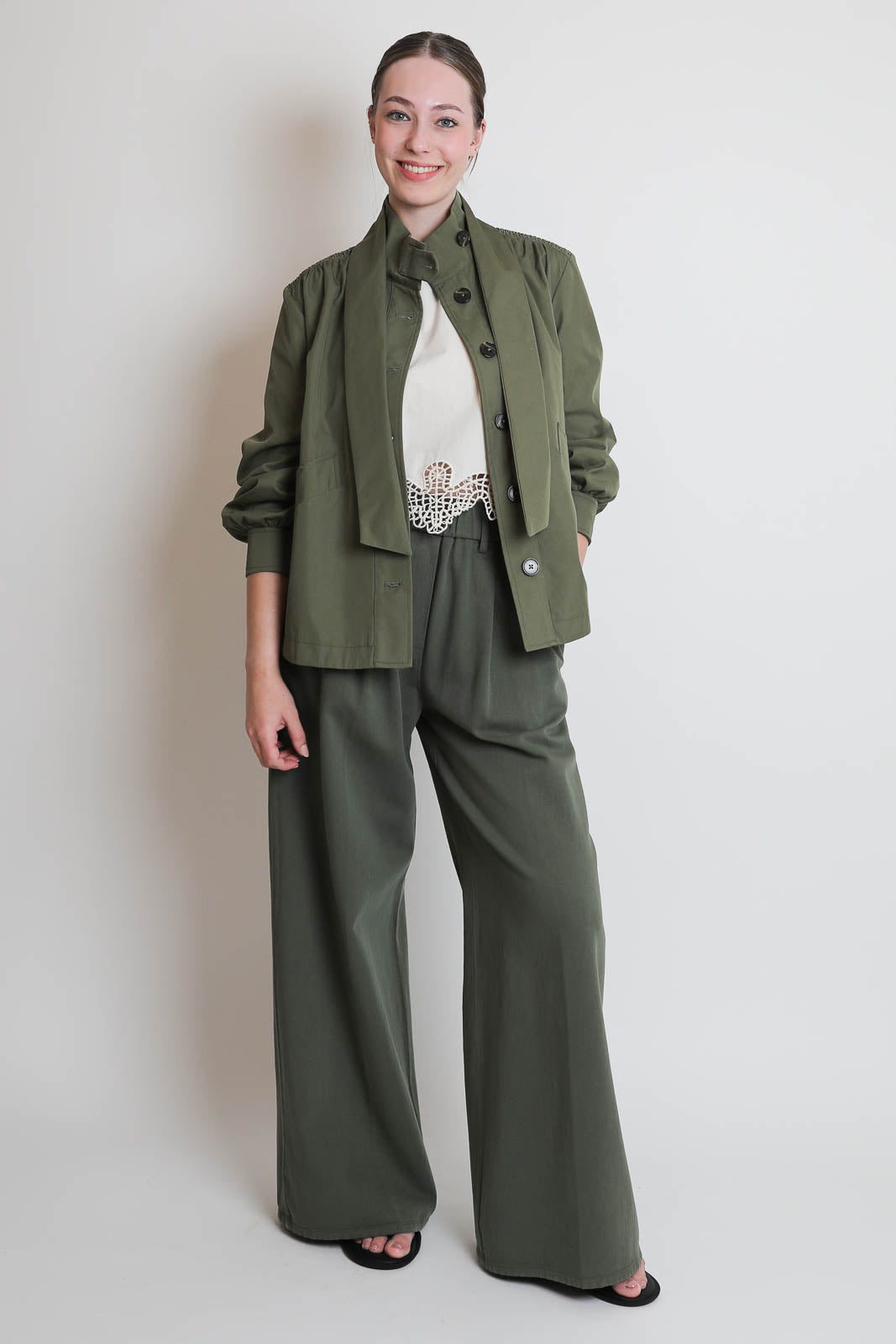 Forte-Forte, Jacke Rainproof Twill in Khaki