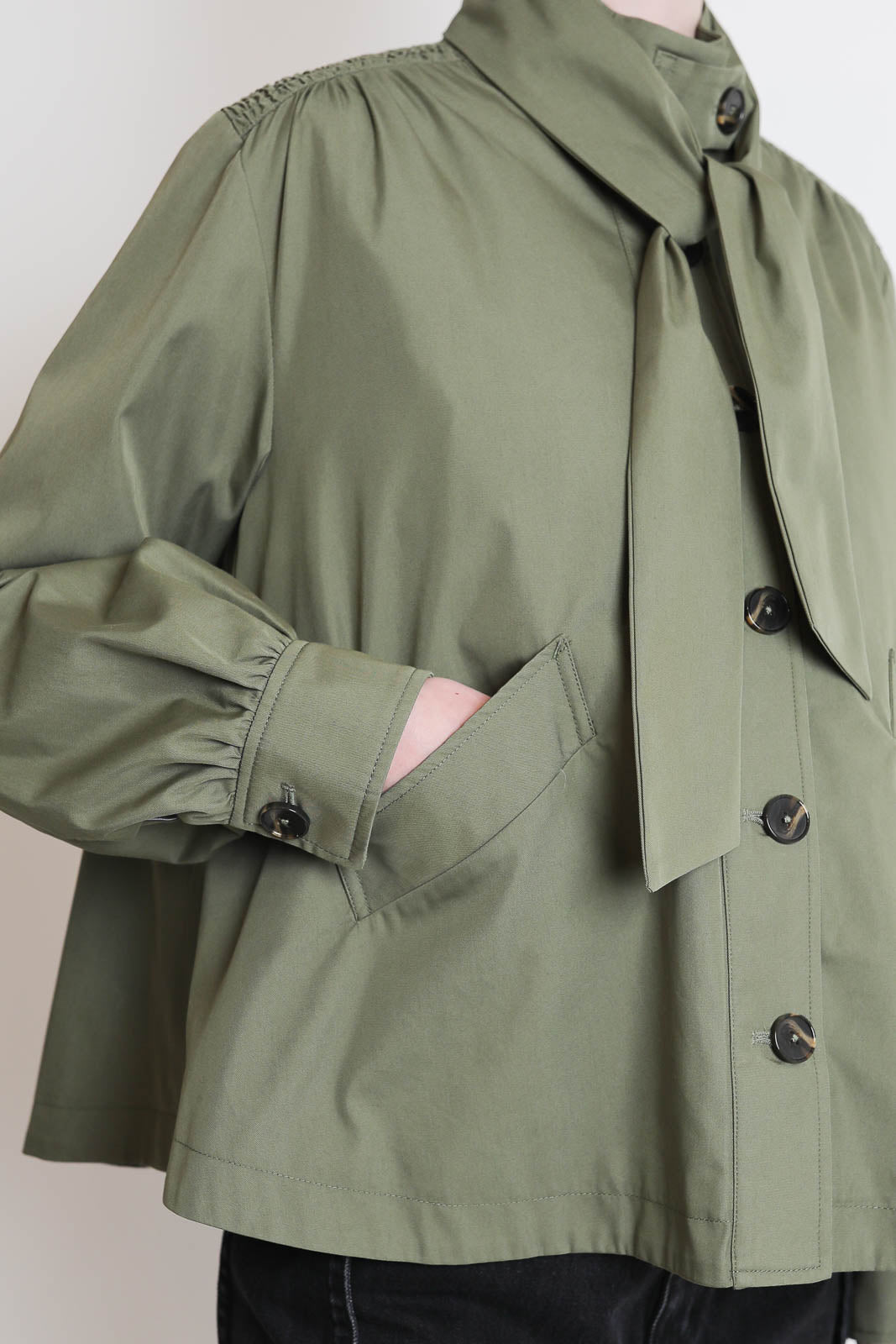 Forte-Forte, Jacke Rainproof Twill in Khaki