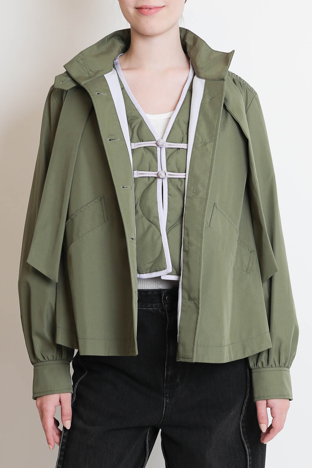 Forte-Forte, Jacke Rainproof Twill in Khaki