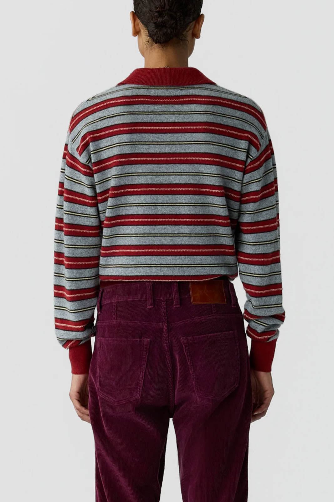 Guest in Residence, Pullover Collegiate in Carmine Combo