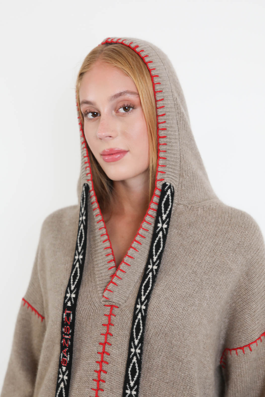 Baziszt, Pullover Kafti in Taupe