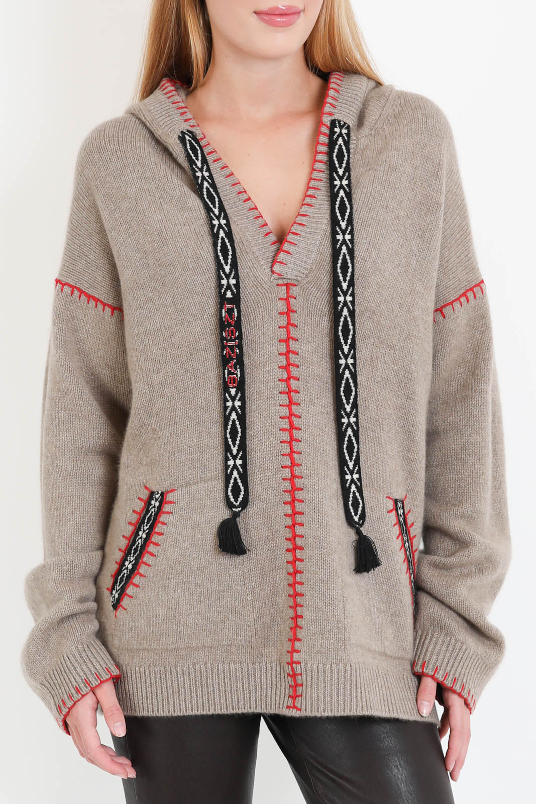 Baziszt, Pullover Kafti in Taupe