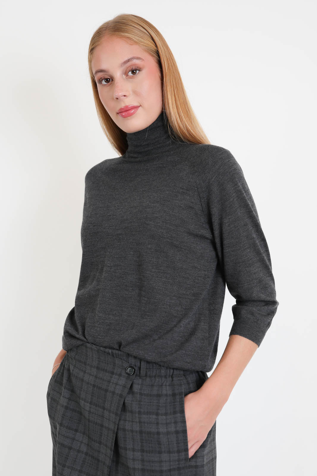 6397, Pullover Elbow Sleeve Turtle in Graphite