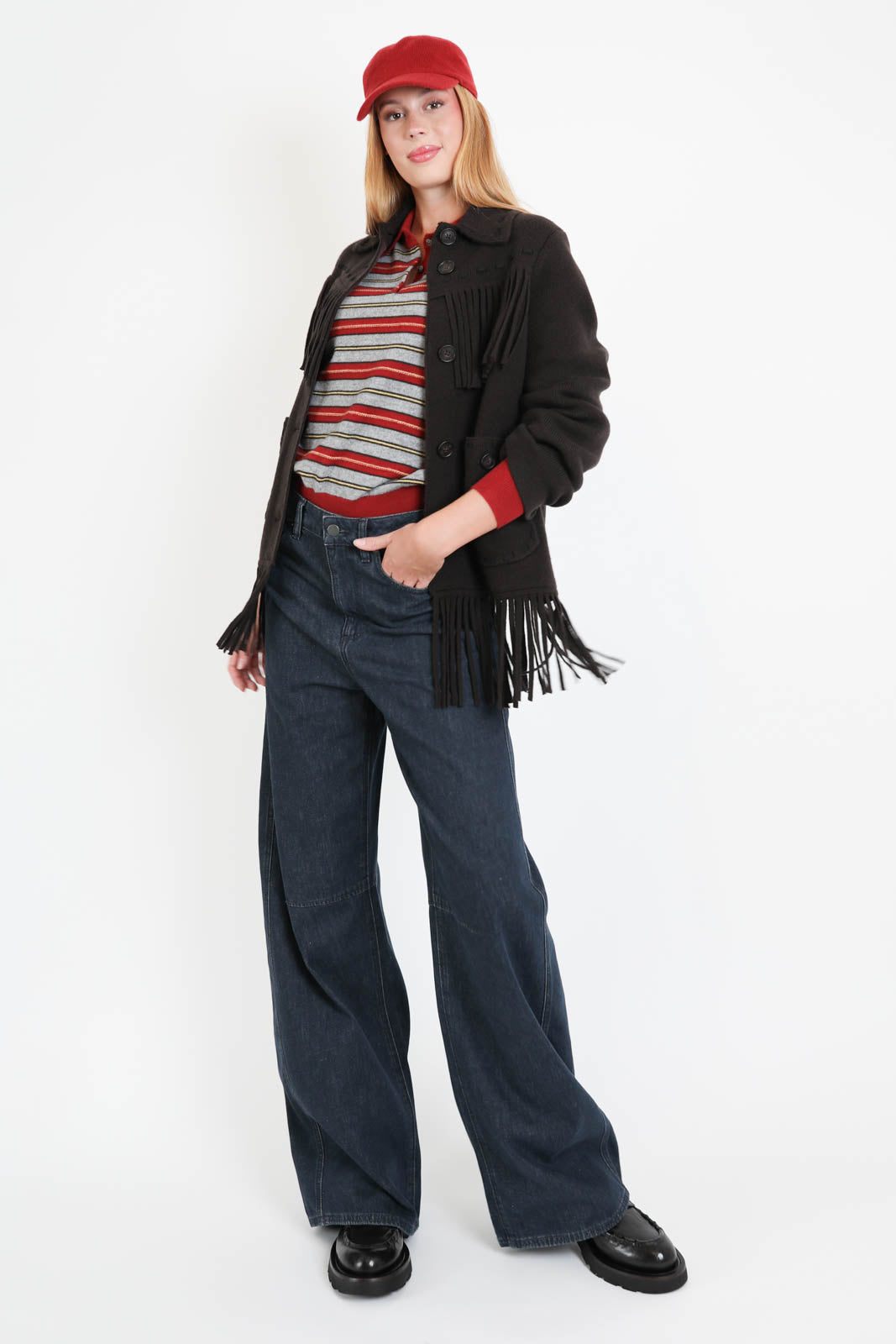 Guest in Residence, Jacke Western Fringe in Burnt Cocoa