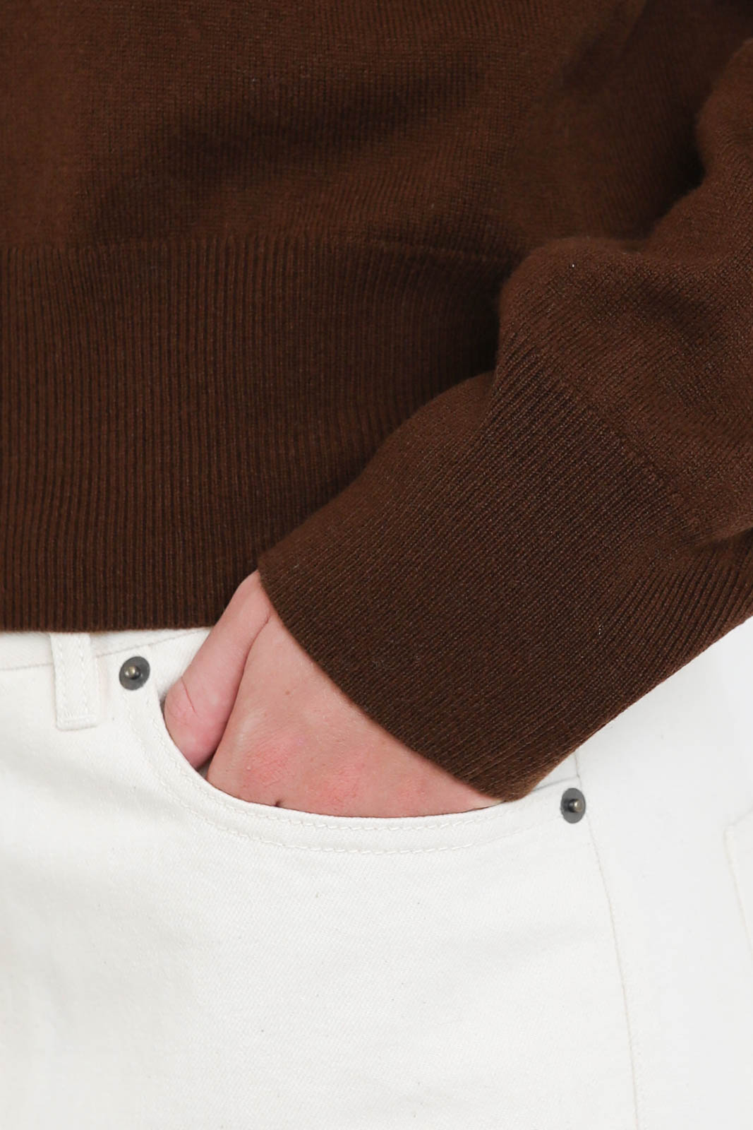 Zenggi, Pullover Cash Blend Round Neck in Maple