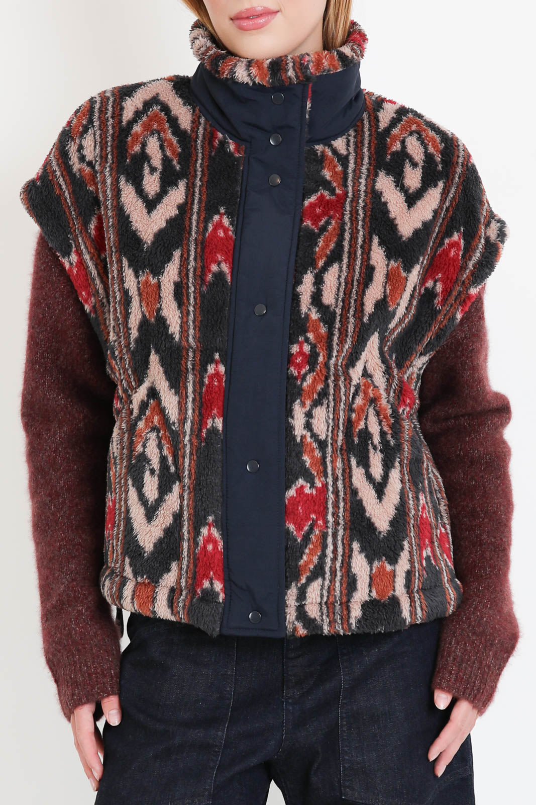 Xirena, Gilet Ravena in Black Ikat