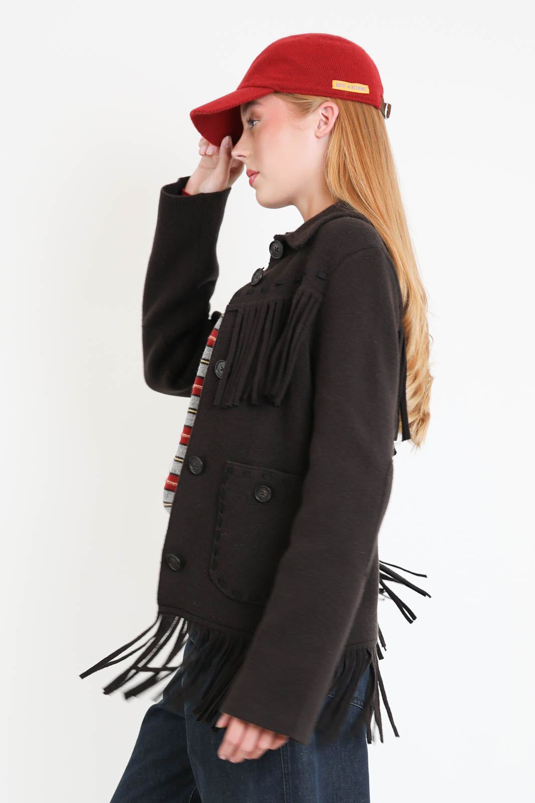 Guest in Residence, Jacke Western Fringe in Burnt Cocoa