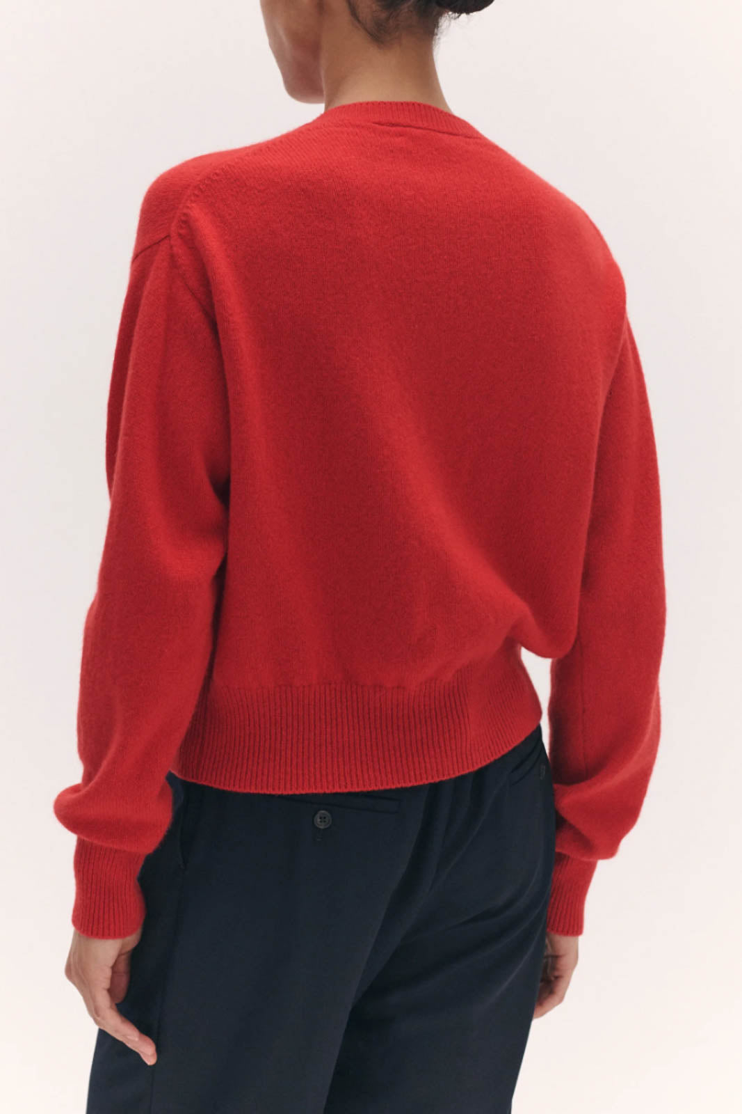 &Daughter, Cardigan Ada Crewneck in Poppy Red