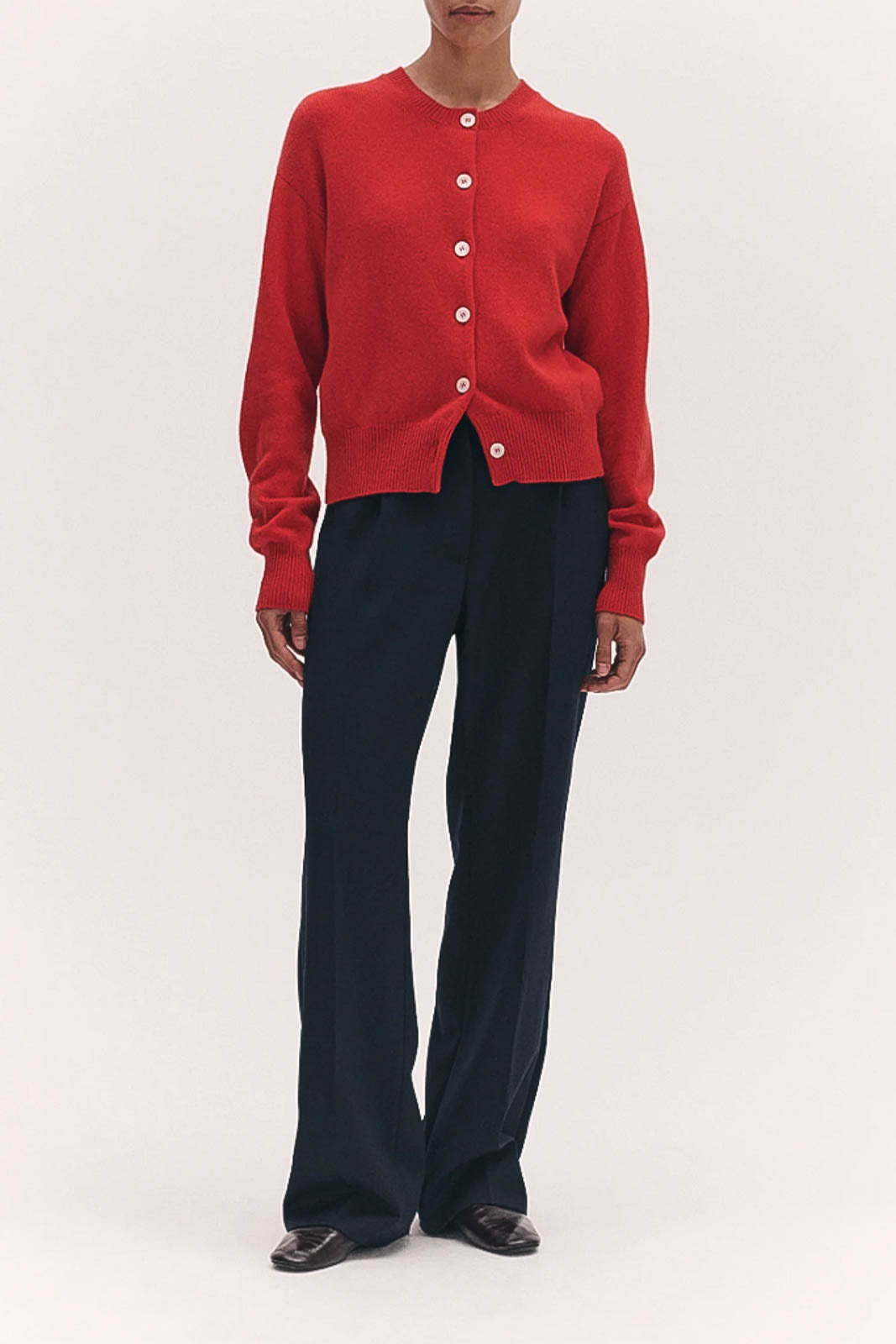&Daughter, Cardigan Ada Crewneck in Poppy Red