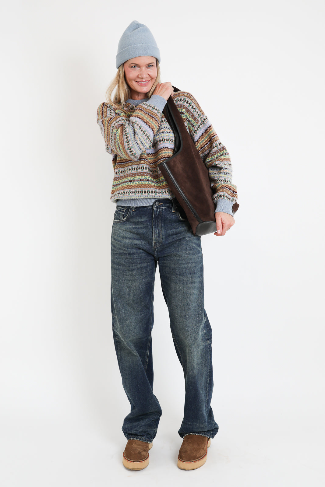 &Daughter, Pullover Lome Fairisle Crewneck in Vintage Multi