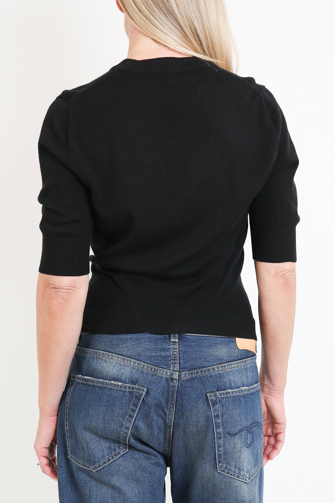 R13, Cardigan Elbow Split in Schwarz