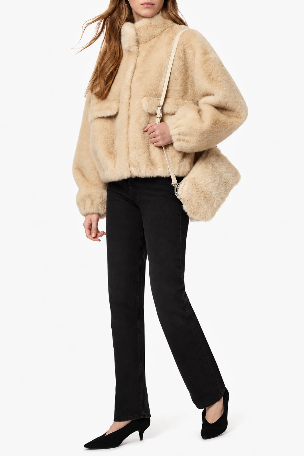 Apparis, Jacke/Bomber Iris Shaved Mink in Latte Multi