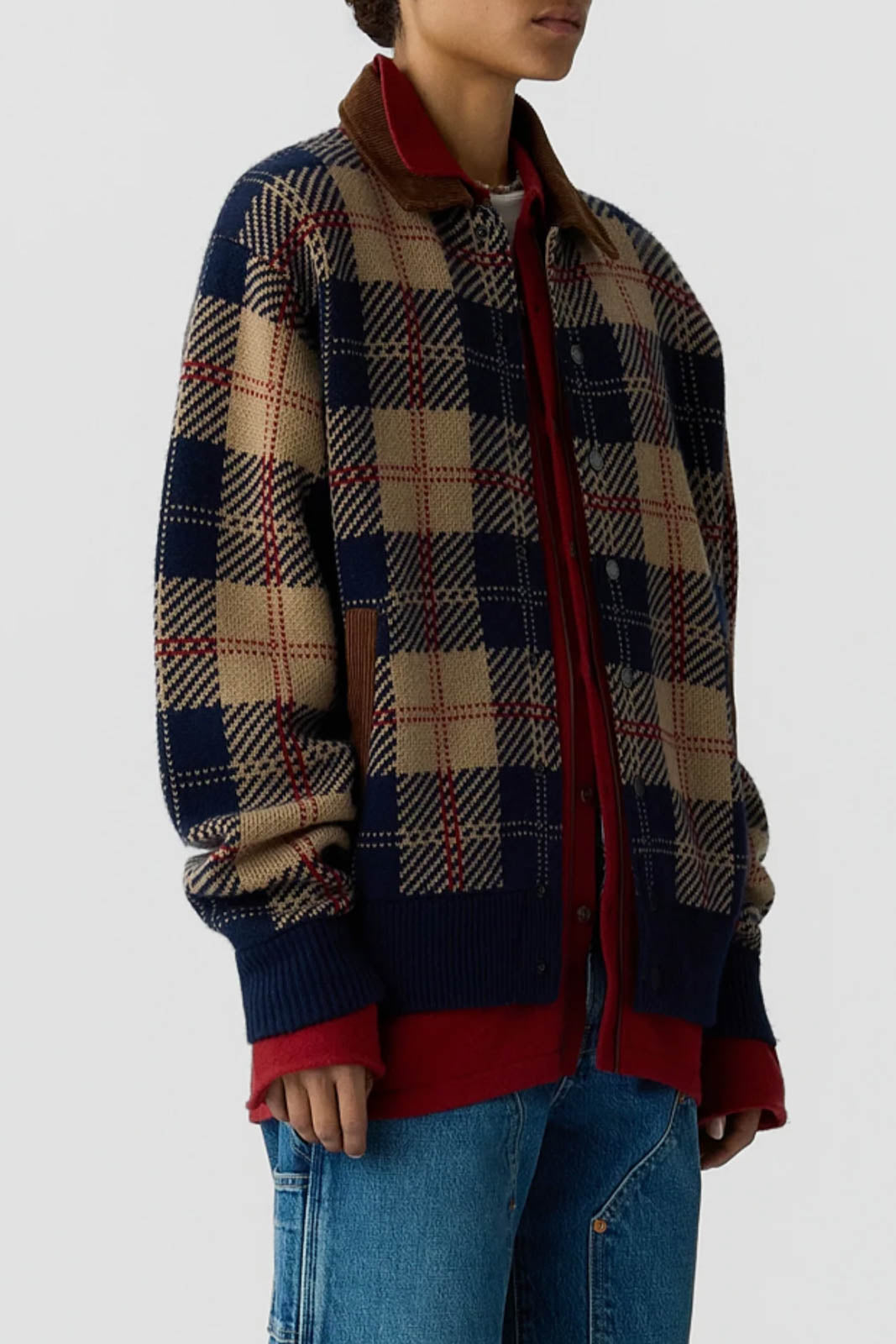 Guest in Residence, Jacke / Cardigan Tartan Bomber in Camel Combo