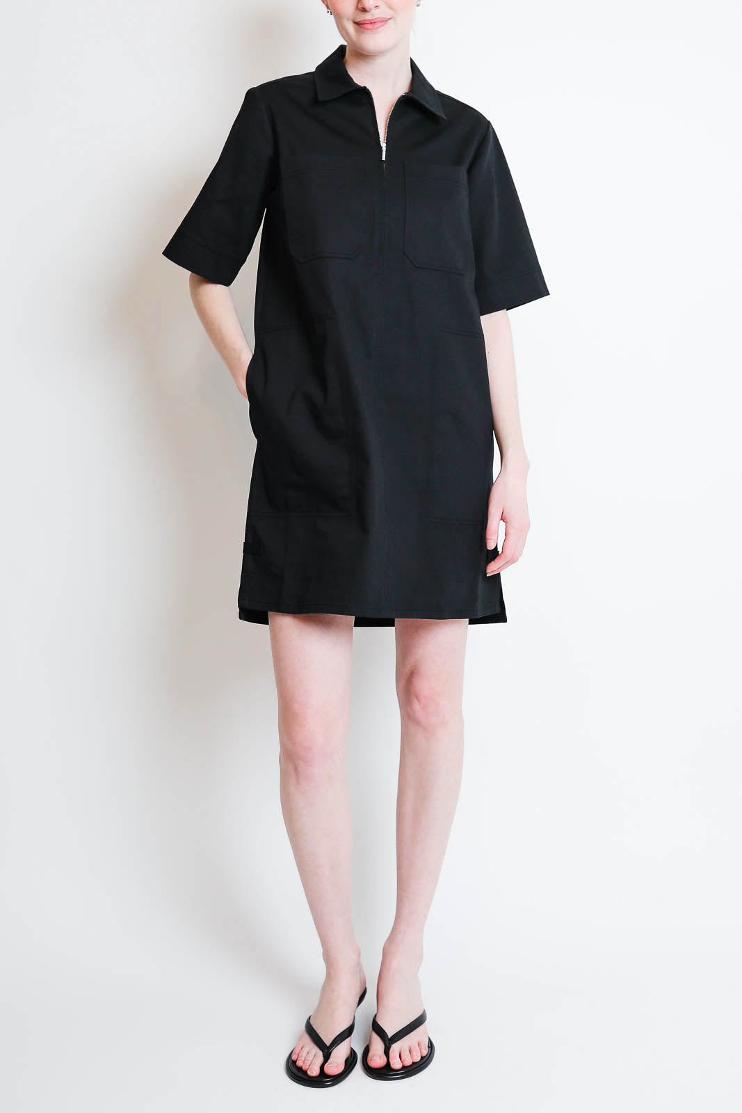 Lee Mathews, Kleid Drill Mini in Schwarz