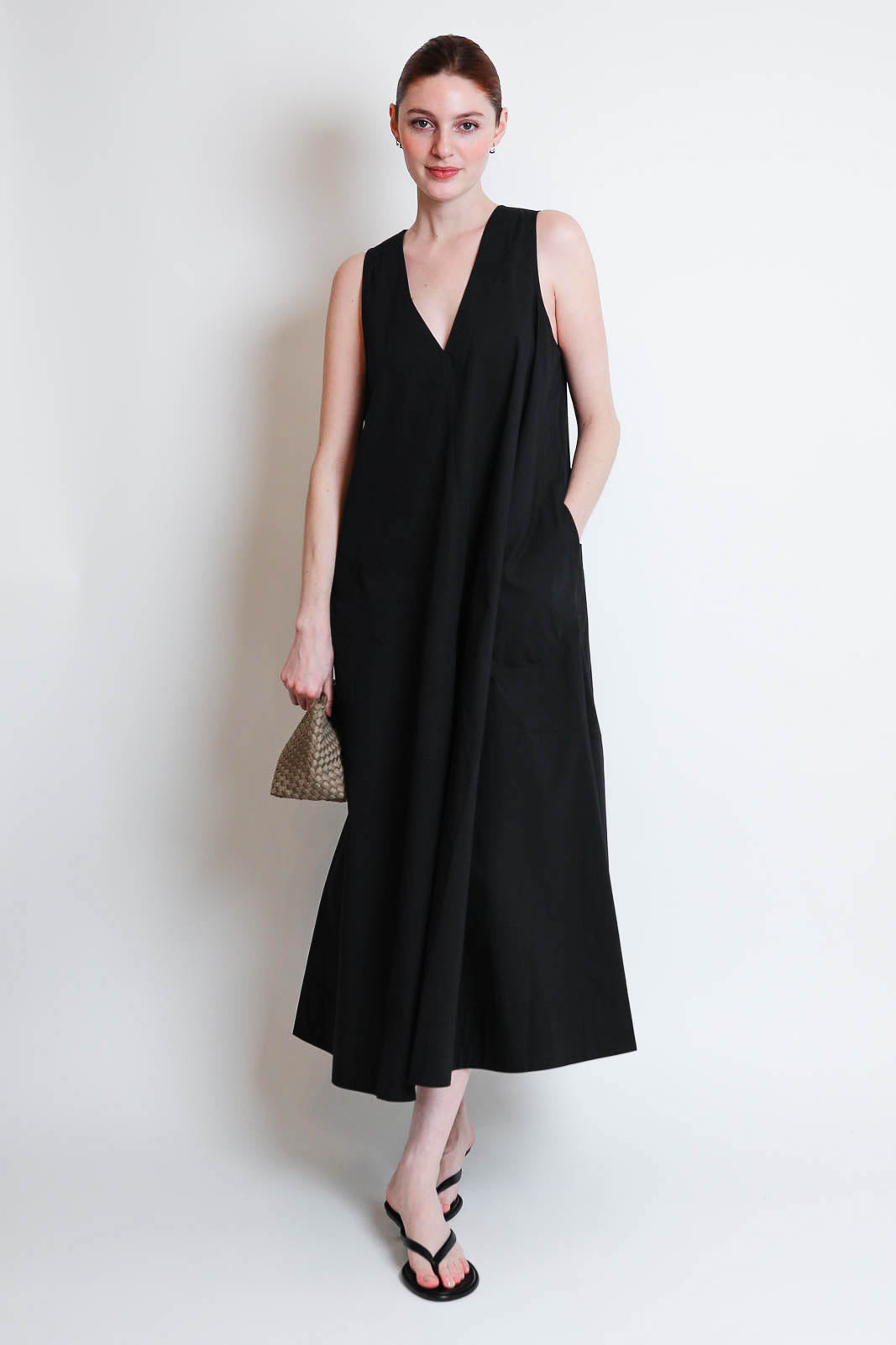 Lee Mathews, robe Poplin Apron en noir